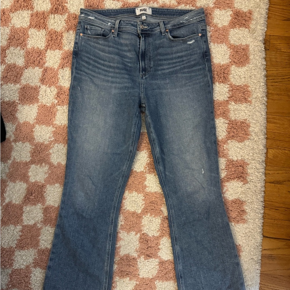 PAIGE Women's Classic Blue Flare Jeans